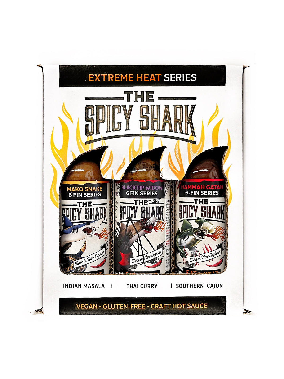 Spicy Shark Extreme Heat Gift Box Hot Sauce Variety 3-pack