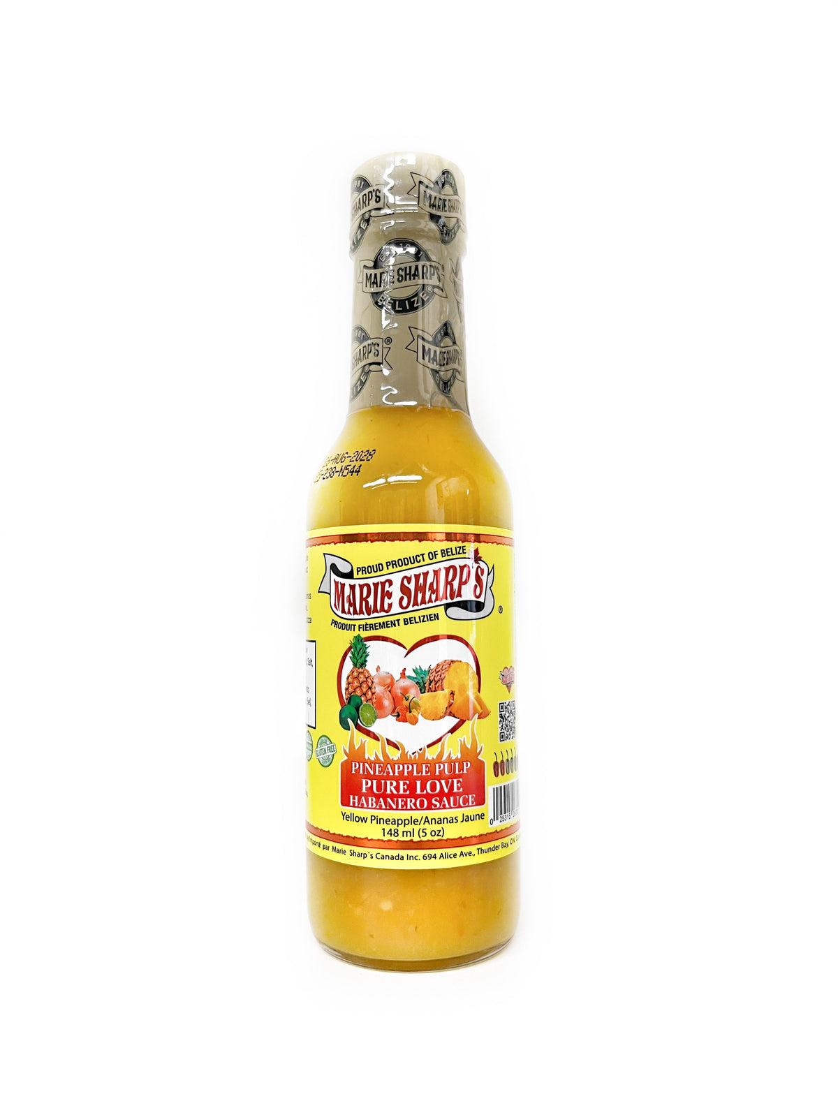 Marie Sharp's Pure Love Pineapple Habanero Hot Sauce