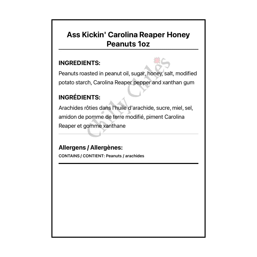 Ass Kickin’ Carolina Reaper Honey Peanuts 1oz - Snacks