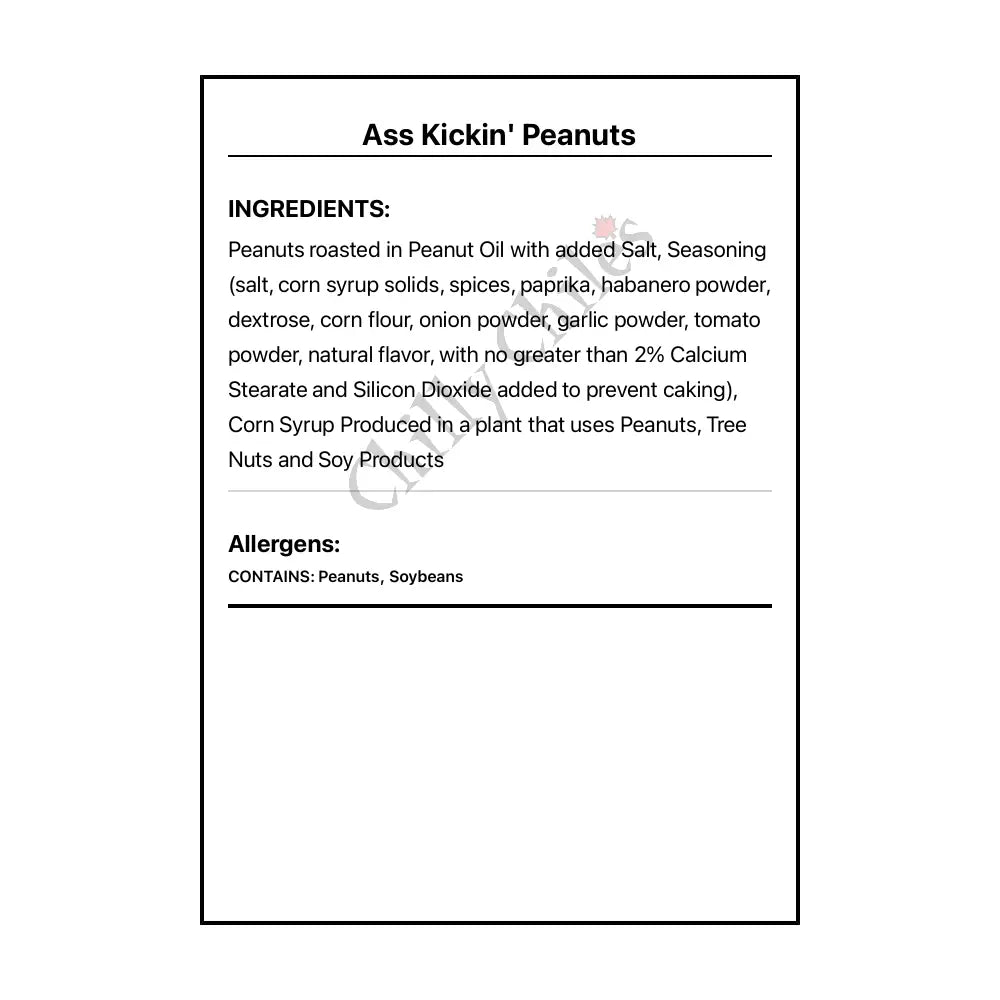 Ass Kickin’ Peanuts - Snacks