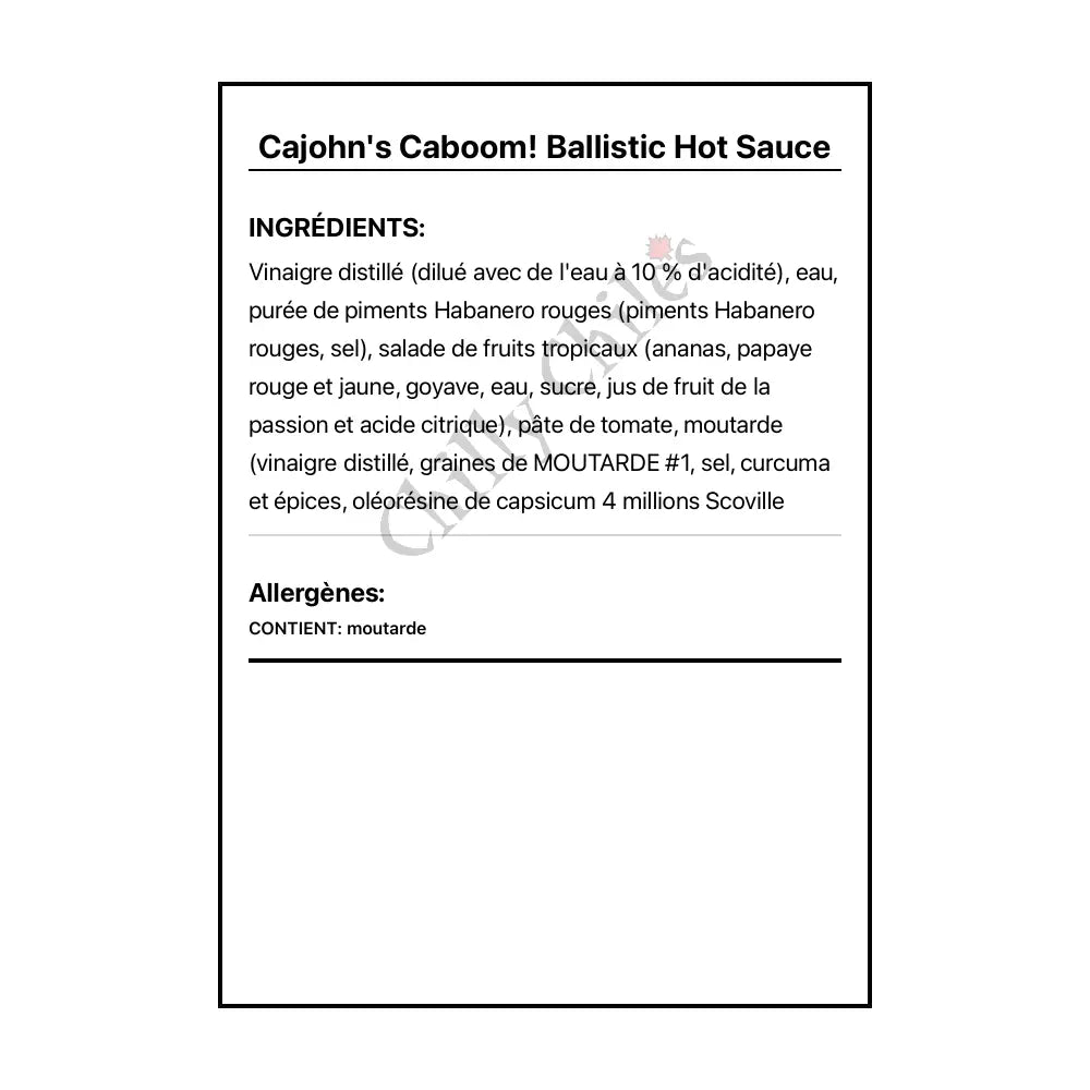 Cajohn’s Caboom! Ballistic Hot Sauce - Hot Sauce