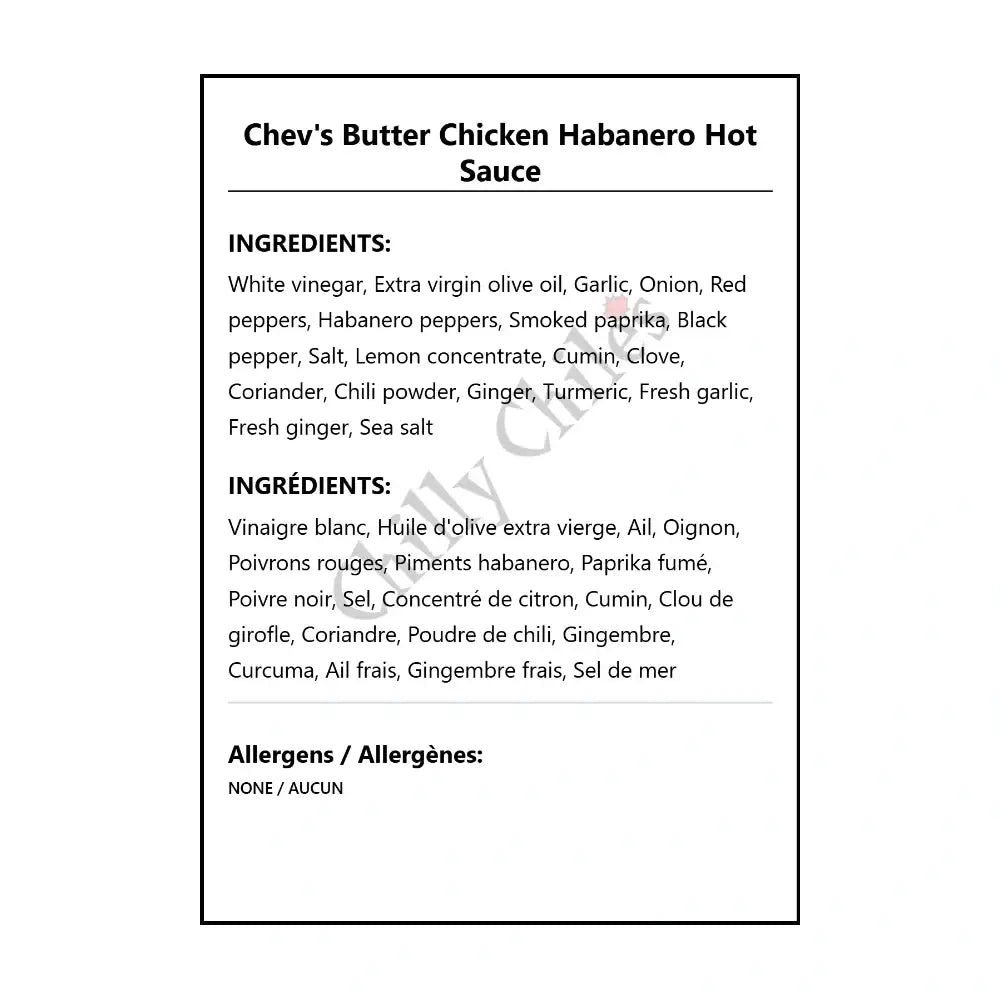 Chev’s Butter Chicken Habanero Hot Sauce - Hot Sauce