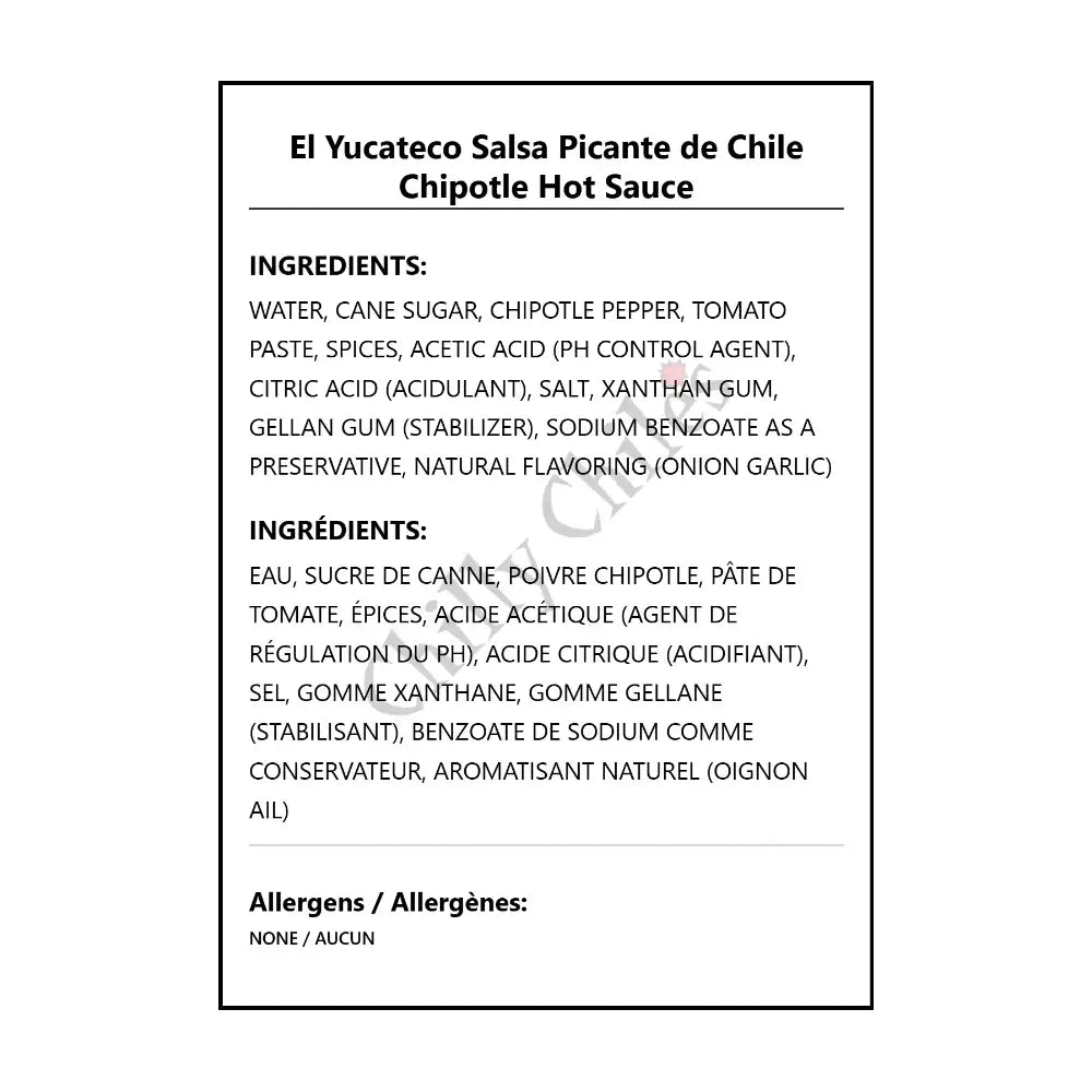 El Yucateco Salsa Picante de Chile Chipotle Hot Sauce - Hot Sauce