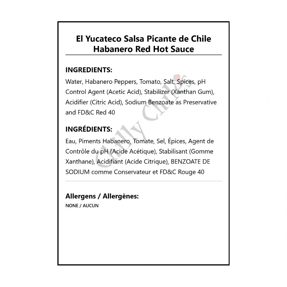 El Yucateco Salsa Picante de Chile Habanero Red Hot Sauce - Hot Sauce
