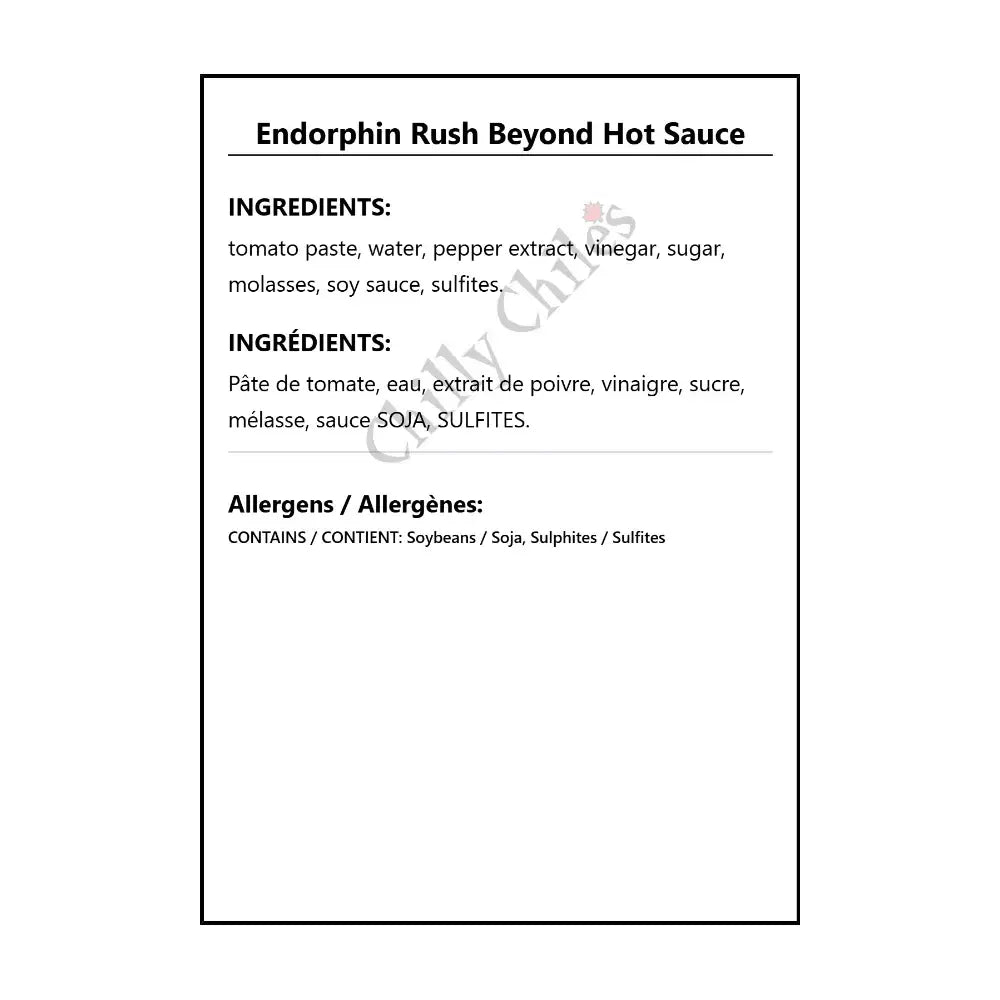 Endorphin Rush Beyond Hot Sauce - Hot Sauce