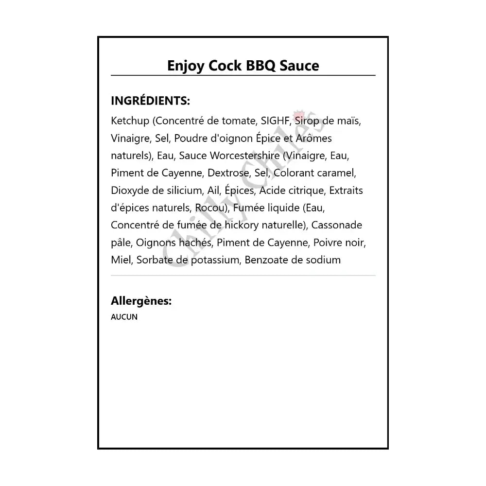Enjoy Cock BBQ Sauce - BBQ Sauce