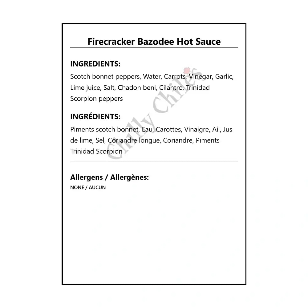 Firecracker Bazodee Hot Sauce - Hot Sauce