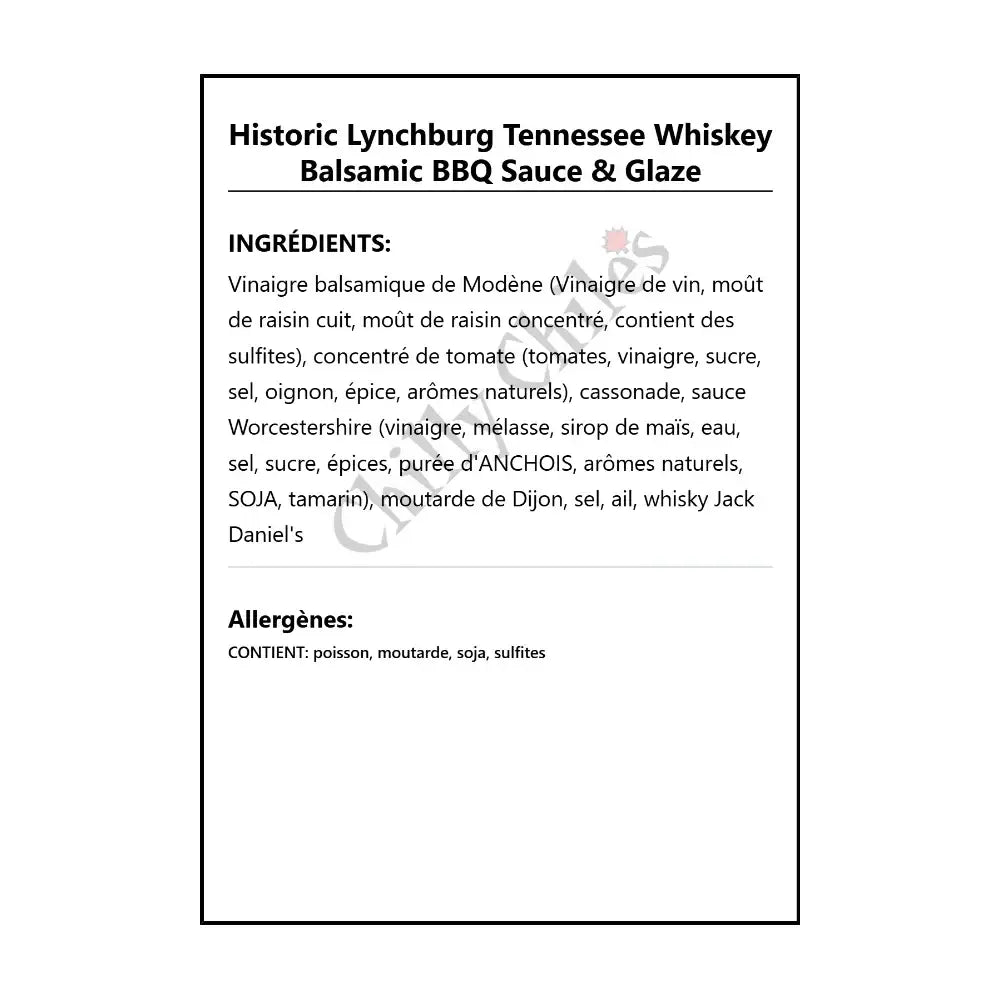 Historic Lynchburg Tennessee Balsamic BBQ Sauce & Glaze - BBQ Sauce