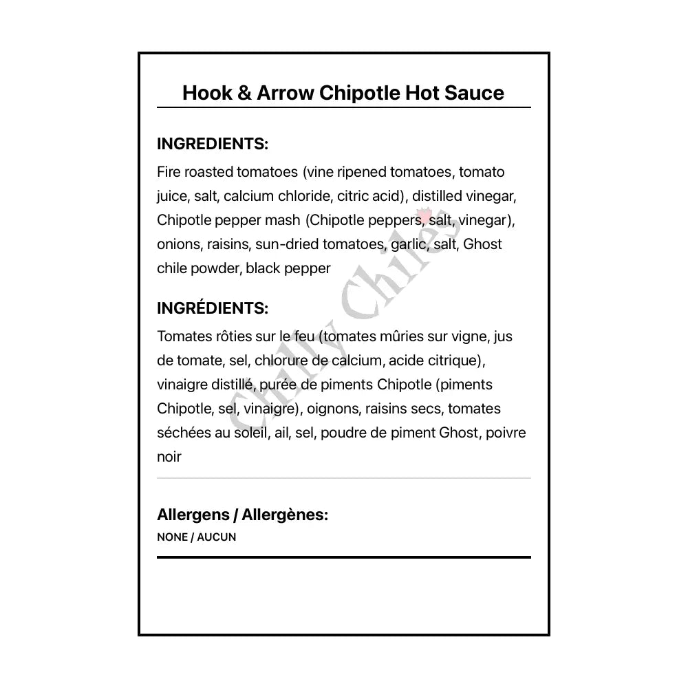 Hook & Arrow Chipotle Hot Sauce - Hot Sauce
