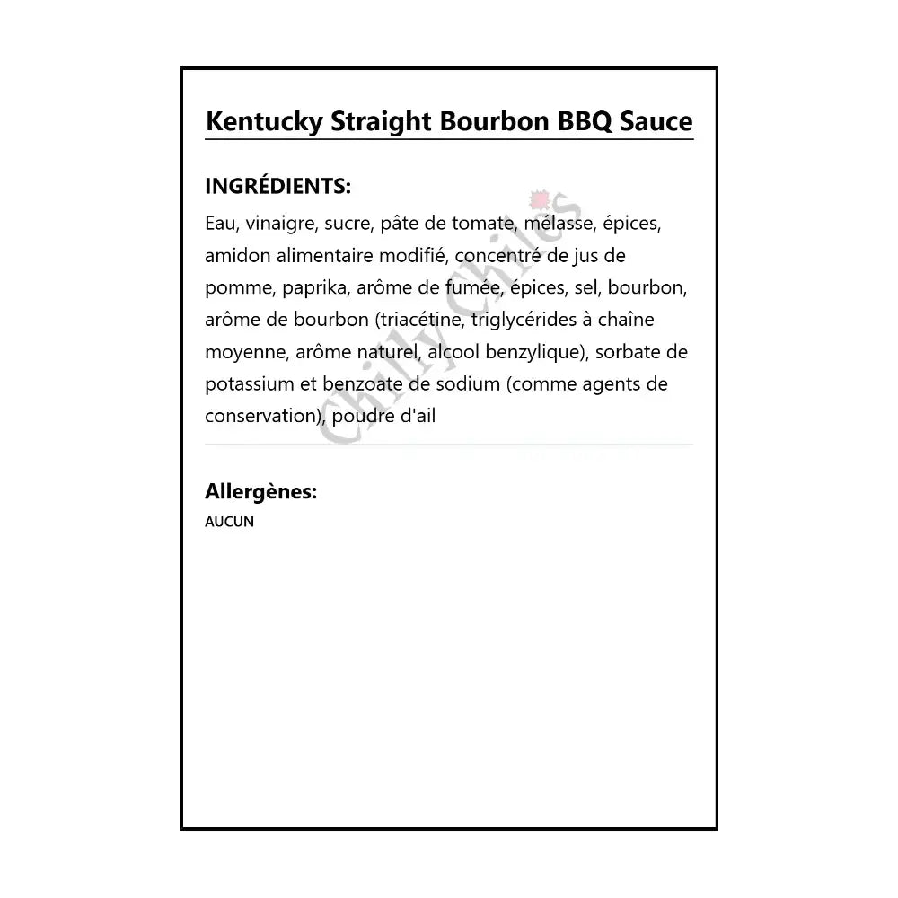 Kentucky Straight Bourbon BBQ Sauce - BBQ Sauce