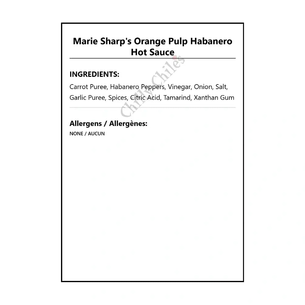 Marie Sharp’s Orange Pulp Habanero Hot Sauce - Hot Sauce