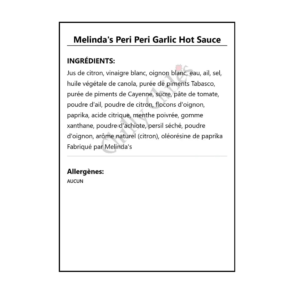 Melinda’s Peri Peri Garlic Hot Sauce - Hot Sauce