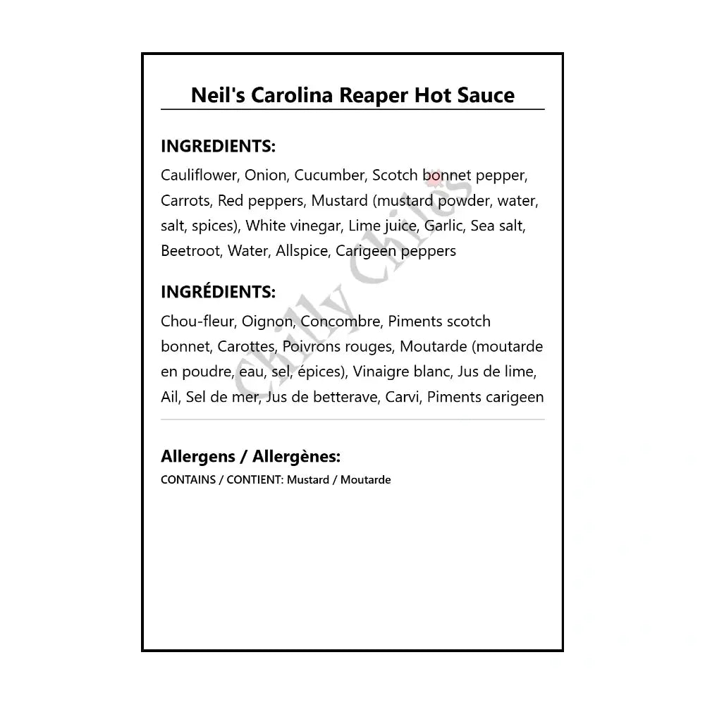 Neil’s Carolina Reaper Hot Sauce - Hot Sauce