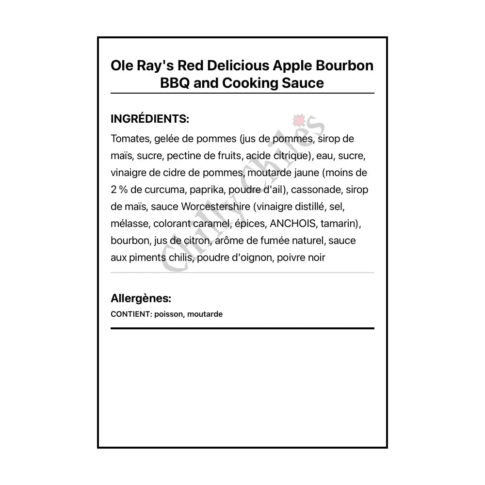 Ole Ray’s Red Delicious Apple Bourbon BBQ and Cooking Sauce - BBQ Sauce