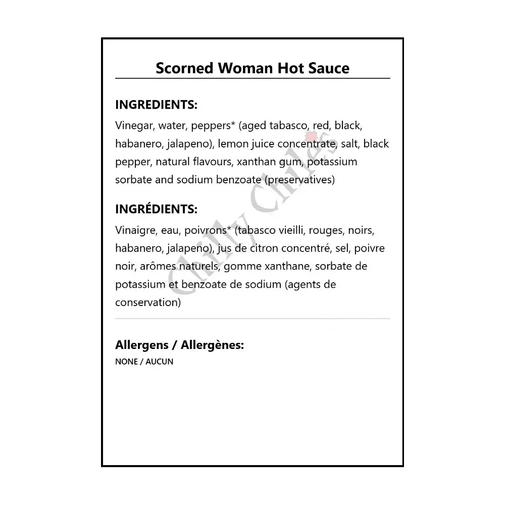 Scorned Woman Hot Sauce - Hot Sauce