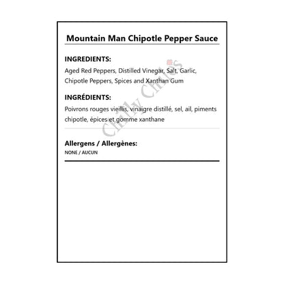 Mountain Man Chipotle Pepper Sauce - Bilingual Ingredients