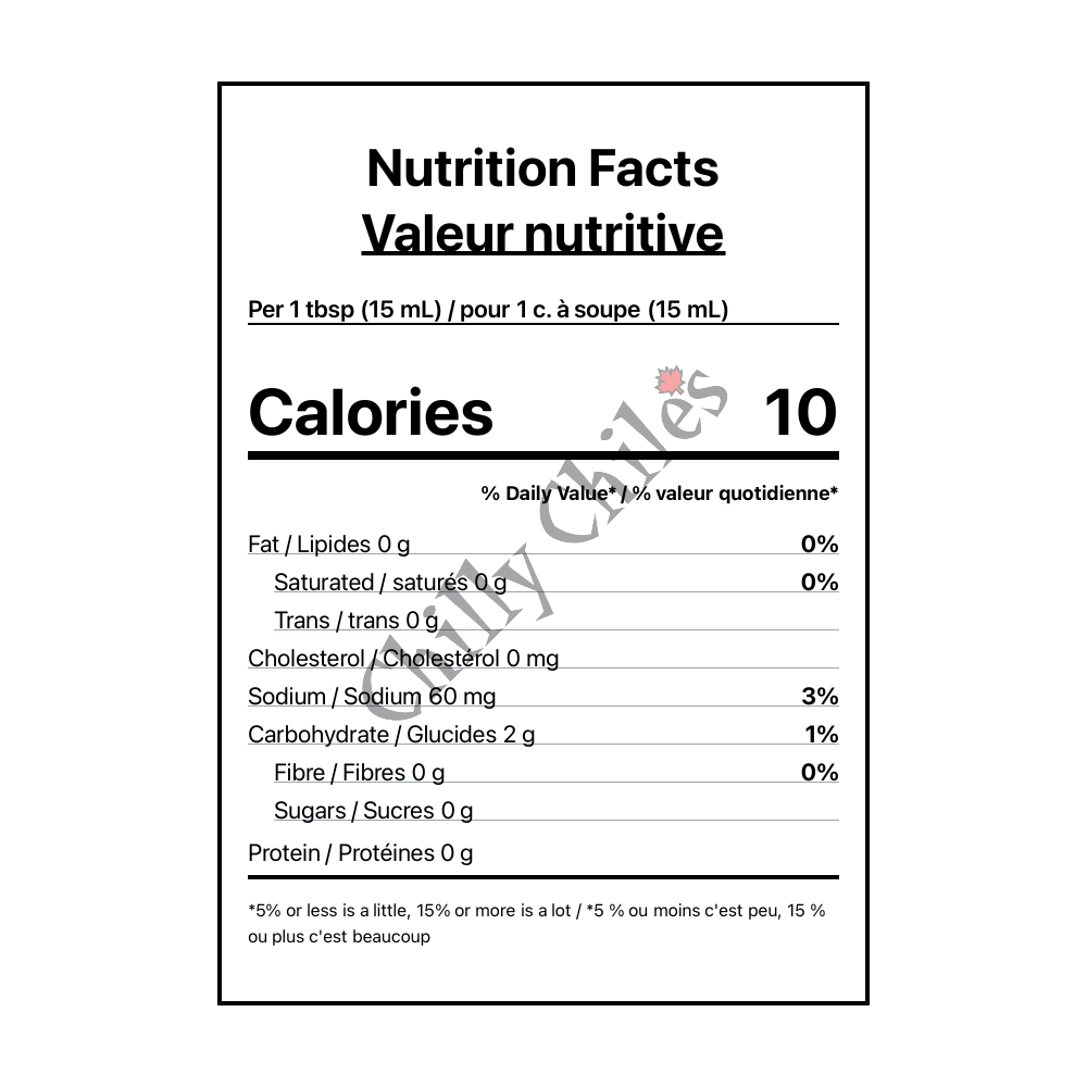 Shinedown Devour Hot Sauce - Canadian Nutrition Facts