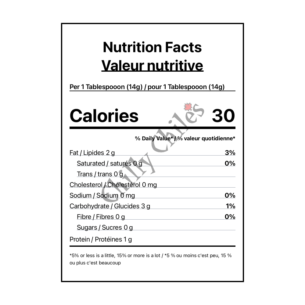 Hot Crispy Oil Crispies Fried Garlic & Onion - Canadian Nutrition Facts