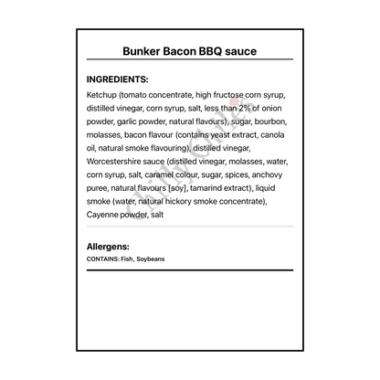 Bunker Bacon BBQ sauce - Bilingual Ingredients
