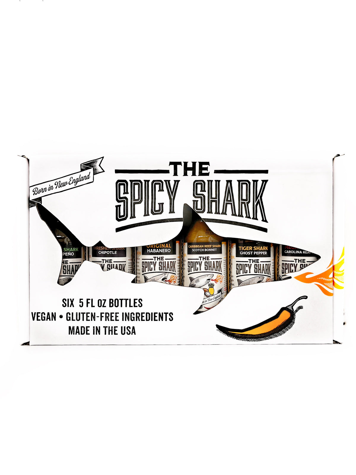 Spicy Shark Gift Box Hot Sauce Variety 6-pack