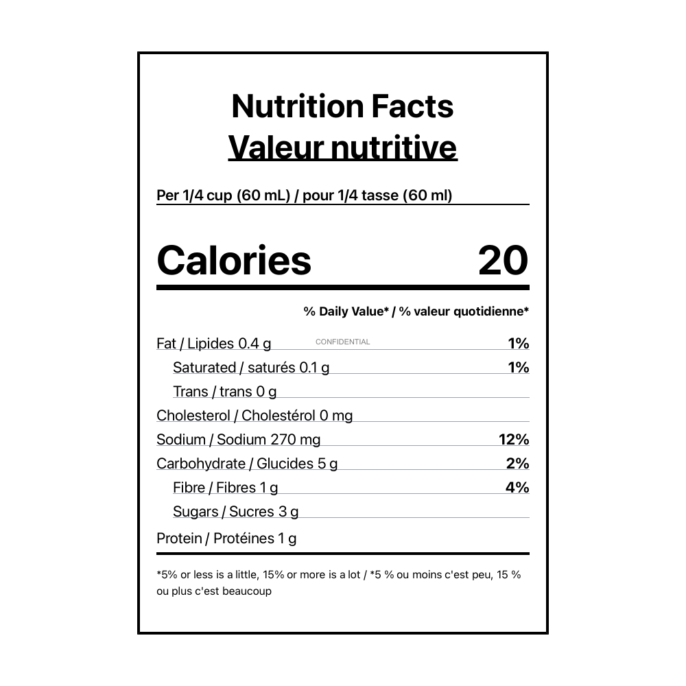 La Pimenterie Verde Salsa - Canadian Nutrition Facts