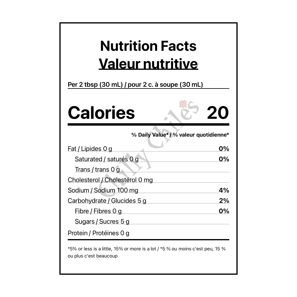 Evan Williams Hickory Smoked BBQ Sauce - Canadian Nutrition Facts