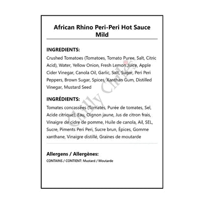 African Rhino Peri-Peri Hot Sauce Mild - Hot Sauce