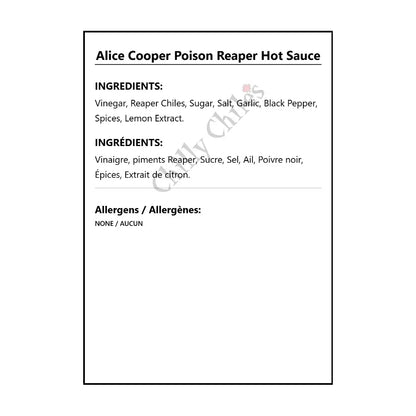Alice Cooper Poison Reaper Hot Sauce - Hot Sauce