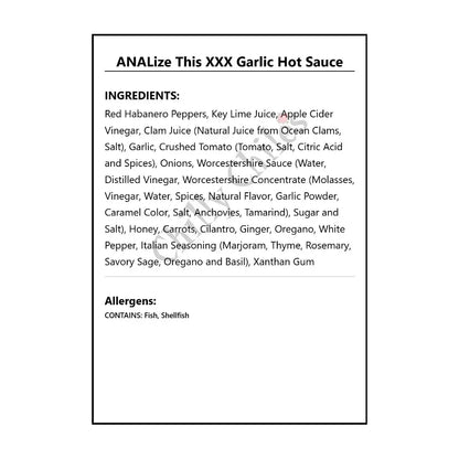 ANALize This XXX Garlic Hot Sauce - Hot Sauce