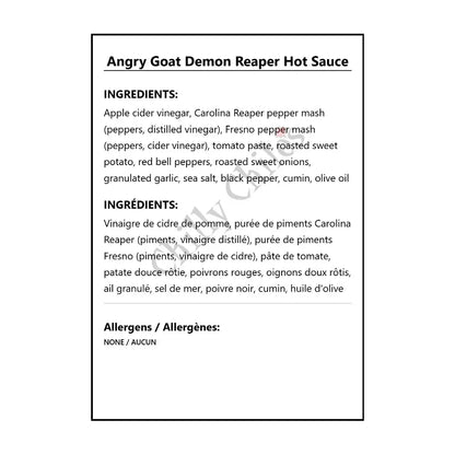 Angry Goat Demon Reaper Hot Sauce - Hot Sauce