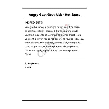 Angry Goat Goat Rider Hot Sauce - Hot Sauce