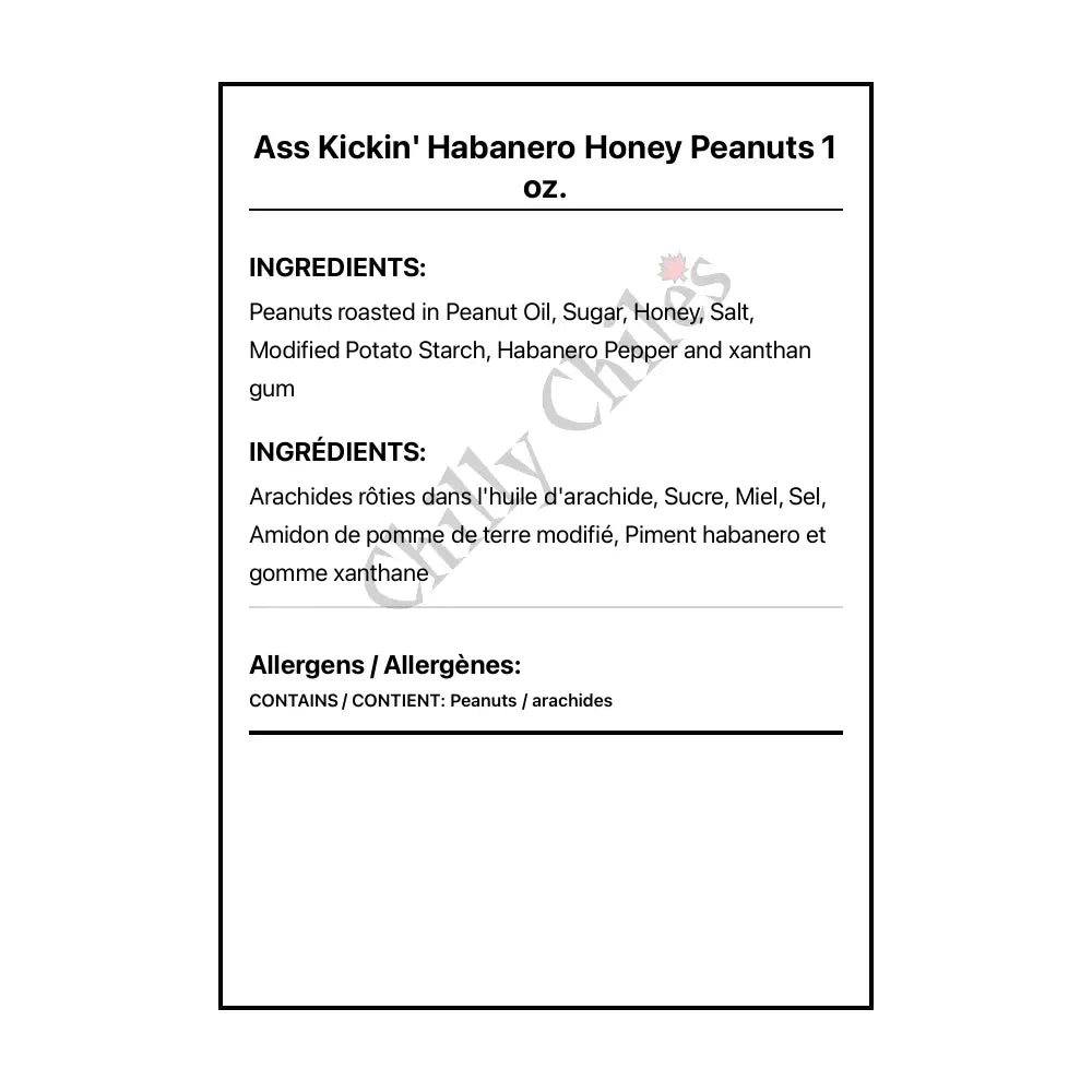 Ass Kickin’ Habanero Honey Peanuts 1 oz. - Snacks