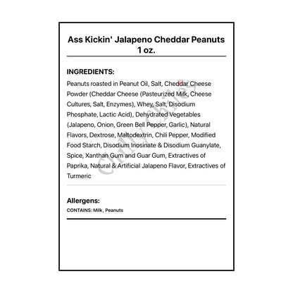 Ass Kickin’ Jalapeno Cheddar Peanuts 1 oz. - Snacks