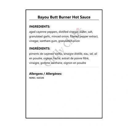 Bayou Butt Burner Hot Sauce - Hot Sauce
