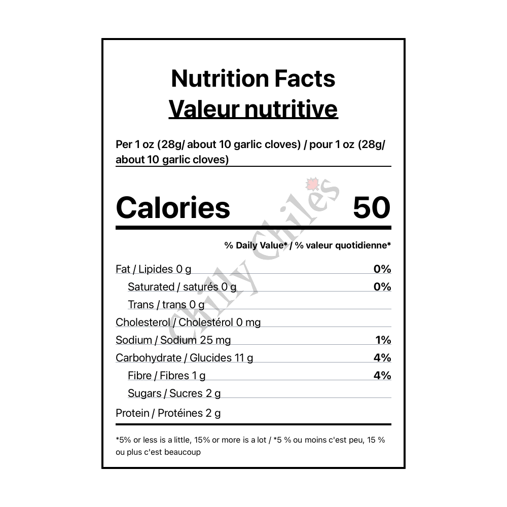 Byler's Hot Pickled Garlic - Canadian Nutrition Facts