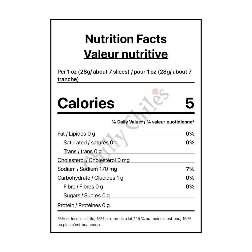 Byler's Old-Fashioned Fire Dill Pickles - Canadian Nutrition Facts