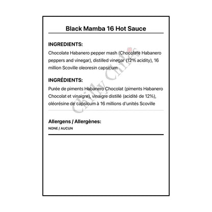 Black Mamba 16 Hot Sauce - Hot Sauce