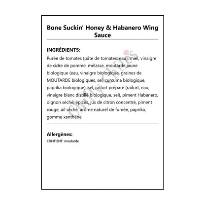 Bone Suckin’ Honey & Habanero Wing Sauce - Wing Sauce