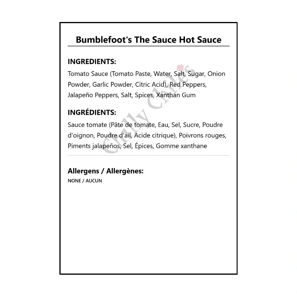 Bumblefoot’s The Sauce Hot Sauce - Hot Sauce