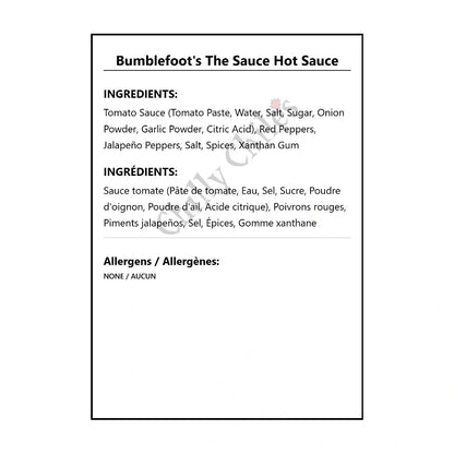 Bumblefoot’s The Sauce Hot Sauce - Hot Sauce