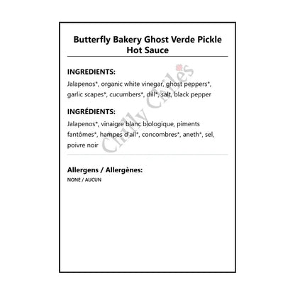 Butterfly Bakery Ghost Verde Pickle Hot Sauce - Hot Sauce
