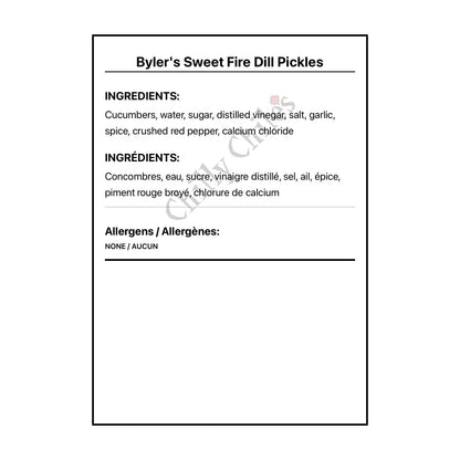 Byler’s Sweet Fire Dill Pickles - Pickled Items