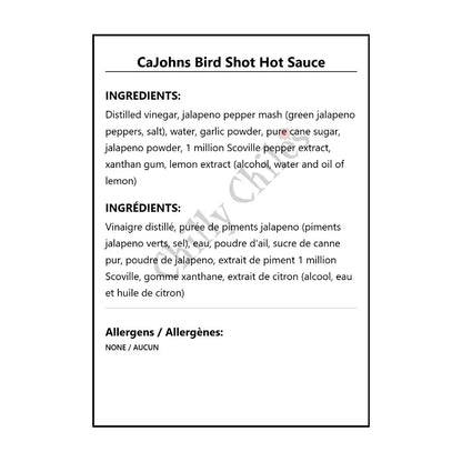 CaJohns Bird Shot Hot Sauce - Hot Sauce