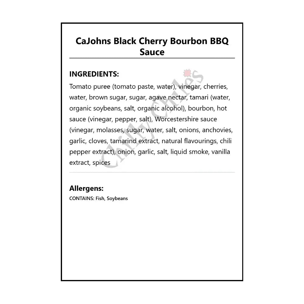 CaJohns Black Cherry Bourbon BBQ Sauce - BBQ Sauce