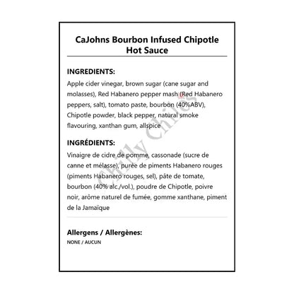 CaJohns Bourbon Infused Chipotle Hot Sauce - Hot Sauce