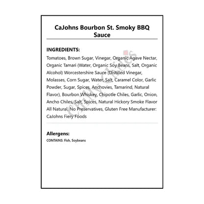 CaJohns Bourbon St. Smoky BBQ Sauce - BBQ Sauce