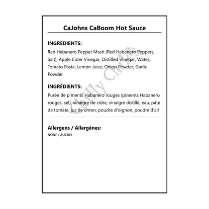 CaJohns CaBoom Hot Sauce - Hot Sauce