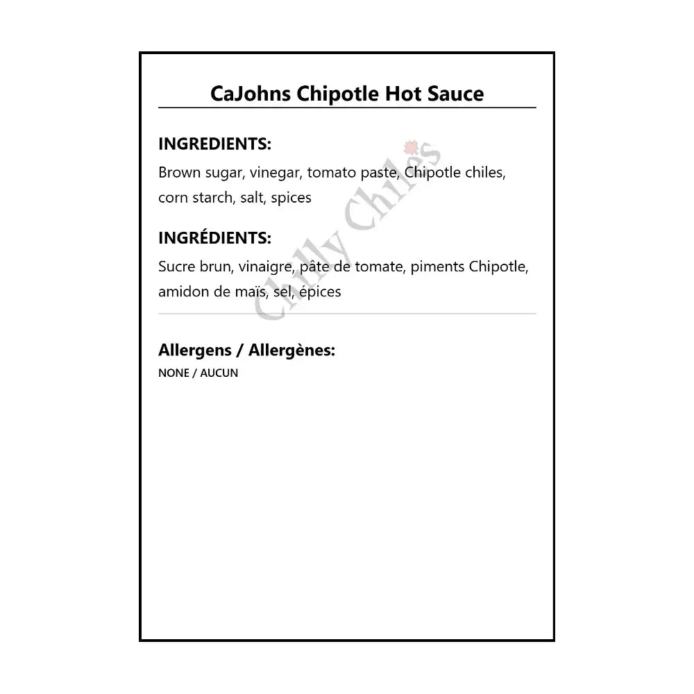 CaJohns Chipotle Hot Sauce - Hot Sauce