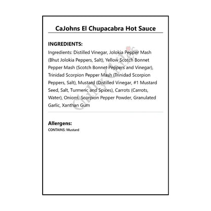 CaJohns El Chupacabra Hot Sauce - Hot Sauce