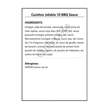 CaJohns Jolokia 10 BBQ Sauce - BBQ Sauce